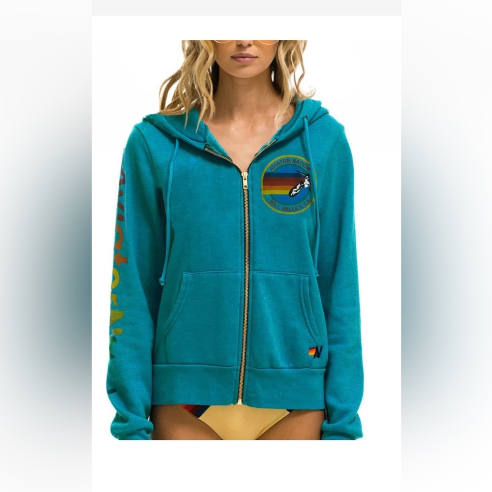 Aviator Nation Teal Hoodie